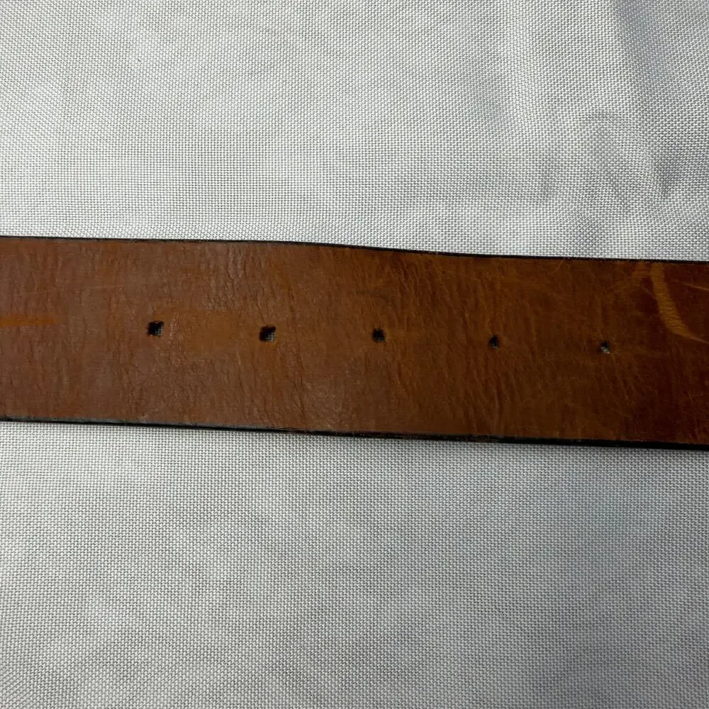 VTG‎ The Highwayman Brazilian Agate Buckle Steerhide Leather Belt XXL Western